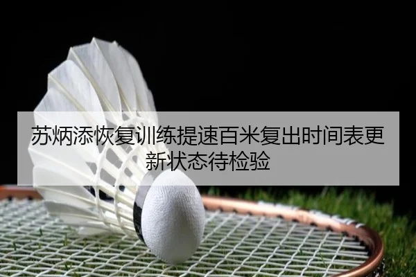 苏炳添恢复训练提速百米复出时间表更新状态待检验